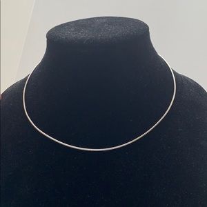 Sterling silver round omega chain necklace 17”